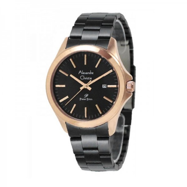 Alexandre Christie AC 1026 Rosegold Black Man Steel MDBBRBA